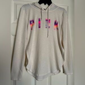 VS Pink Light weight white with pastel logo hoodie size Xtra Small